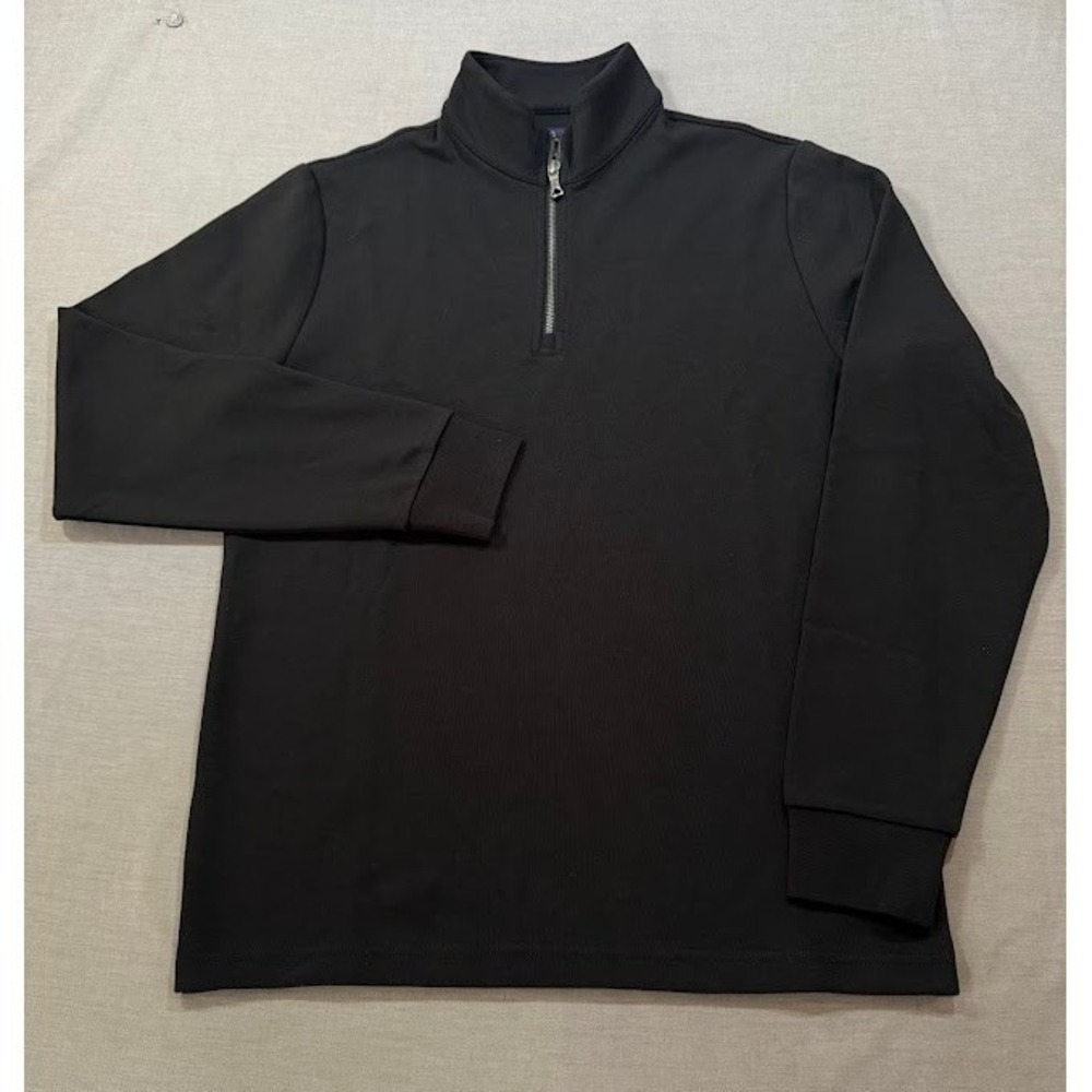 Brooks Brothers Quarter Zip Pullover Sweatshirt Long Sleeve Mens Black S NWOT‎